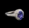 14KT White Gold 1.48 ctw Tanzanite and Diamond Ring