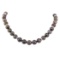 0.75 ctw Diamond and Tahitian Pearl Necklace - 14KT White Gold