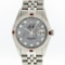 Rolex Mens Stainless Steel Meteorite Diamond And Ruby Datejust Wristwatch