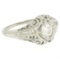 18k White Gold Filigree 0.41 ctw European Cut Diamond Ring