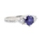 1.78 ctw Sapphire And Diamond Ring - 14KT White Gold