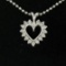 14k White Gold 0.40 ctw Round Brilliant Diamond Open Heart Pendant 18