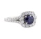 2.20 ctw Sapphire And Diamond Ring - 14KT White Gold