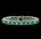 14KT White Gold 15.83 ctw Emerald and Diamond Bracelet