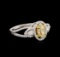 18KT Two-Tone Gold 1.22 ctw Fancy Yellow Diamond Ring