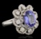 14KT White Gold 3.23 ctw Tanzanite and Diamond Ring