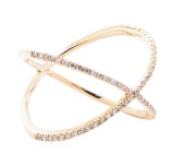 0.27 ctw Diamond Crossover Motif Ring - 14KT Rose Gold