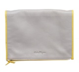 Salvatore Ferragamo Gray Multicolor Leather Document Holder