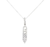 0.51 ctw Diamond Icicle Pendant with Chain - 14KT White Gold