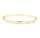 1.80 ctw Diamond Bangle Bracelet - 14KT Yellow Gold