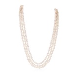 2.90 ctw Pearl and Diamond Necklace - Platinum