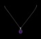 Crayola 8.80 ctw Amethyst Pendant With Chain - 14K White Gold
