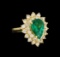 14KT Yellow Gold 2.27 ctw Emerald and Diamond Ring