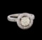 1.55 ctw Diamond Halo Ring - 14KT White Gold