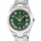 Rolex Mens SS 41MM Green Roman Diamond Datejust 2 Oyster Band Wristwatch With Bo