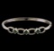 1.09 ctw Diamond Bangle Bracelet - 14KT White Gold