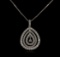 1.07 ctw Diamond Pendant With Chain - 18KT White Gold
