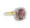 2.64 ctw Pink Sapphire and Diamond Ring - 18KT Yellow Gold