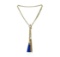 Double Leather Tassel Chain Necklace - Gold Plated