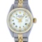 Rolex Ladies 2 Tone 14K White Index 26MM Fluted Datejust Wristwatch