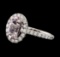 2.17 ctw Morganite and Diamond Ring - 14KT White Gold