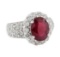 5.52 ctw Ruby and Diamond Ring - 14KT White Gold
