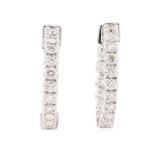 1.00 ctw Diamond Earrings - 14KT White Gold