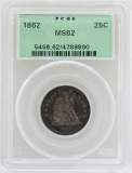 1862 Seated Liberty Quarter Coin PCGS MS62