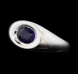 1.61 ctw Sapphire  Ring - 18KT White Gold