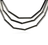 Strand Cord Necklace - Rhodium Plated