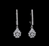 0.85 ctw Diamond Earrings - 14KT White Gold