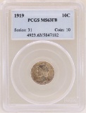 1919 Mercury Dime Coin PCGS MS63FB