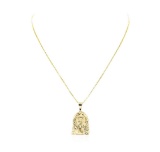 Religious Motif Pendant and Chain - 14KT Yellow Gold