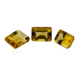 3.49 ctw.Natural Emerald Cut Citrine Quartz Parcel of Three