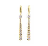 1.00 ctw Diamond Dangle Earrings - 18KT Yellow Gold