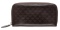 Emporio Armani Dark Brown Leather Zipper Wallet