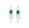 3.2 ctw Emerald and Diamond Earings - 18KT White Gold