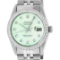 Rolex Mens Stainless Steel Green Diamond 36MM Datejust Wristwatch