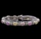 14KT White Gold 6.67 ctw Multicolor Sapphire and Diamond Bracelet