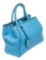 Fendi Blue Saffiano Leather Petite 2 Jours Tote Bag