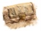 Prada Metallic Gold Faux Fur Leather Convertible Clutch Crossbody Bag