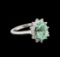 2.50 ctw Emerald and Diamond Ring - 14KT White Gold