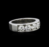 GIA Certified 1.64 ctw Diamond Wedding Band - 14KT White Gold