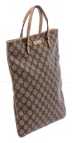 Gucci Brown Coated Canvas Leather GG Plus Mini Tote Bag