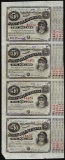 Uncut Sheet of (4) State of Louisiana Baby Bond Obsolete Notes