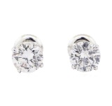 2.14 ctw Diamond Earrings - 14KT White Gold