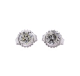 0.80 ctw Diamond Earrings - 14KT White Gold