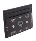 MCM Estate Black Reflective Nylon Leather Mini Card Case