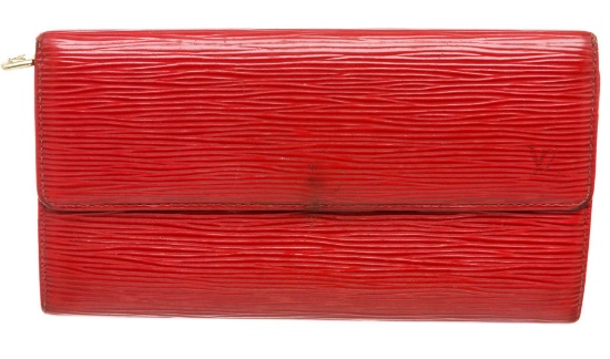 Louis Vuitton Red Epi Leather Sarah Long Wallet