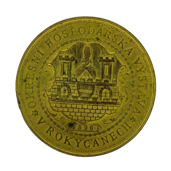 1896 Czechoslovakia Gilt Bronze Exhibition Medal